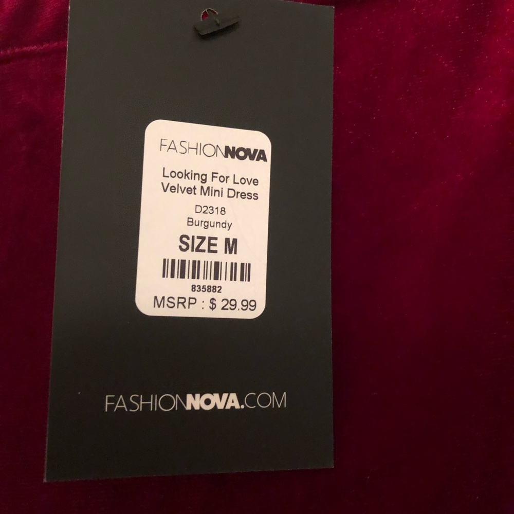 NWT Fashion Nova Velvet Dress - Picture 7 of 8